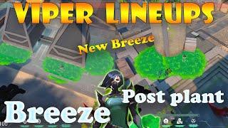 Top 15 New Breeze Viper Post Plant Lineups | Viper Lineups Breeze | Valorant Tips & Tricks