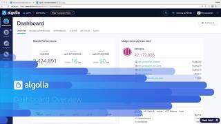 Algolia dashboard overview