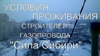 Условия проживания строителей газопровода "Сила Сибири". The Power of Siberia