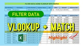 Highlight otomatis pada pencarian data excel