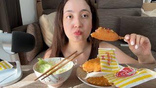 ASMR Mukbang Japanese Konbini food - Crunchy and crispy