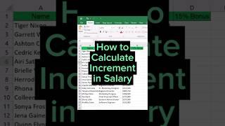 MS Excel:How to Calculate Increment In Salary #salaryincrease #exceltips