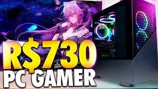 MONTEI UM PC GAMER BARATO DE R$730 PRONTO PRA JOGOS RODA GENSHIN IMPACT, GTA V, CS2 E MAIS...