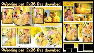 Wedding psd 12x36 free download 2023 !! Haldi Wedding Album Design PSD Free Download !!