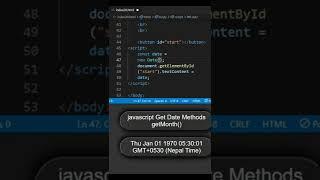 JavaScript Date Method  getMonth()  #shorts #html