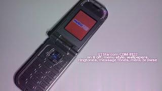 UTStarcom CDM-8932 on & off, menu style, wallpapers, ringtones, message tones, menu browse