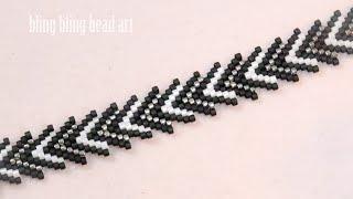 آموزش دستبند ظریف و زیبا فقط با منجوق  Beaded bracelet with seedbeads easy for beginner's