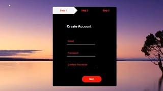Multi Step Form Tutorial via HTML CSS & JAVASCRIPT