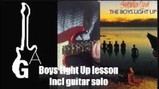 Boys Light Up guitar lesson, including guitar solo.