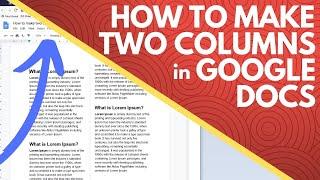 How to Make Two Columns in Google Docs