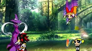 Nine the Phantom and Shadow the Hedgehog vs Blossom and Bubbles MUGEN BATTLE