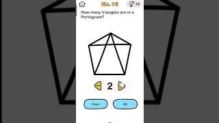 Brain out level 16 - How many triangles are in a pentagram?