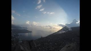 Time Lapse of Sunrise over Vulcano Bay on Vulcano in the Aeolian Islands.