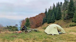 Camping in Mountains, Hiking in Carpathian Mountains, Vadim in the WILD