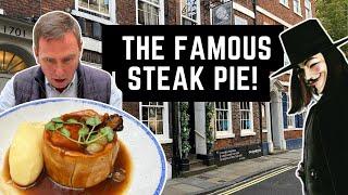 Trying the FAMOUS STEAK PIE at GUY FAWKES birthplace in YORK!