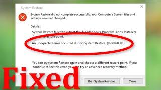 How To Fix An Unspecified Error Occurred During System Restore. (0x80070301) - Windows 10/8/7