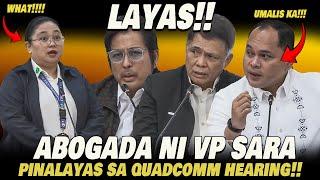 ABOGADA NI VP SARA PINALAYAS SA QUADCOMM HEARING