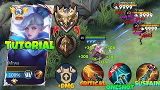 GLOBAL MIYA BEST HIGH DAMAGE BUILD & GUIDE TO RANK UP FASTER!!( 100% BROKEEEEEN) - Mobile Legends