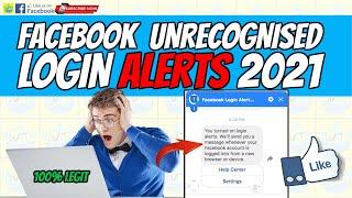 How do I get alerts about unrecognized logins to Facebook?