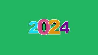 happy new year 2024 animation green screen