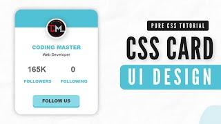 CSS Profile Card UI Design || With Explanation