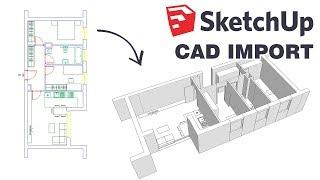 How to import AutoCAD file into Sketchup - Tutorial