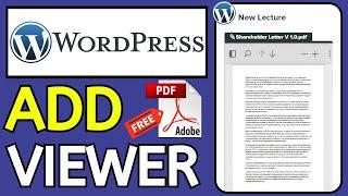 How to Add PDF Viewer (FREE) in WordPress Website (2024)