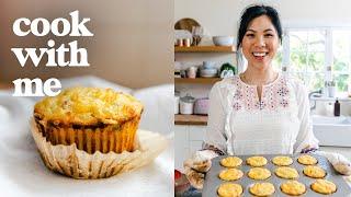 Making Cheesy Breakfast Muffins | COOK WITH ME