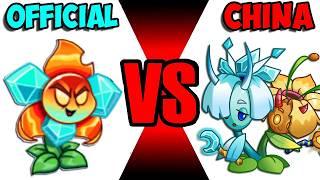 All New Plants LEVEL 1 vs Gargantuar Zombie in Official & China Version - Pvz 2 Challenge