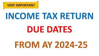 INCOME TAX RETURN DUE DATE | AY 2024 25 | CA. Jitendra Kumar