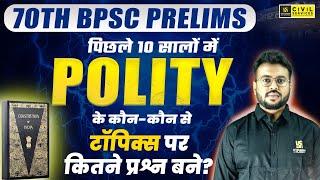 70th BPSC Pre | पिछले 10 सालों में Polity के कौन-कौन से Topics पर कितने QUESTIONS बने?| Aditya Sir