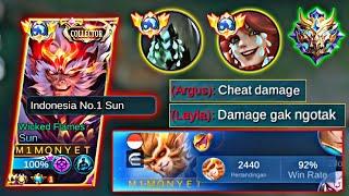 DIKIRA CHEAT DAMAGE  USER SUN WAJIB PAKAI BUILD INI | GLOBAL SUN | MOBILE LEGENDS