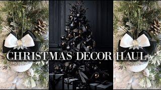 CHRISTMAS DECORATING 2024|BLACK & WHITE|CHRISTMAS DECOR HAUL|BLACK TIE CHRISTMAS