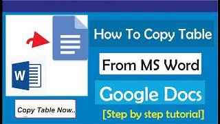 How To Copy Table From Word To Google Docs