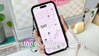 HOW TO MAKE YOUR PHONE AESTHETIC: customize with me, pinterest girl aesthetic, iPhone 14 Pro 