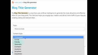 Blog Title Generator - Free SEO tool