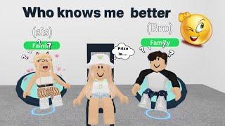 Who knows me better?  | Funny adopt me quiz | Roblox