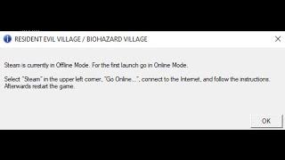 Resident Evil Village Steam Ofline hatasi