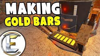 Making Gold Bars By Mining And Smelting - Gmod DarkRP Life (Refining Ores, Gold Big Money?)