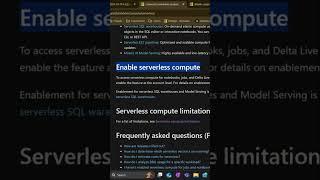 How to enable Databricks Serverless Computing #shorts  #azure #serverlesscomputing #databricks