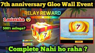 Gloo wall relay kaise milega 7th anniversary 2024 | FAST congratulation relay reward in Free fire |