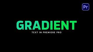 How to Make Animated Gradient Text Effect in Premiere Pro Tutorial