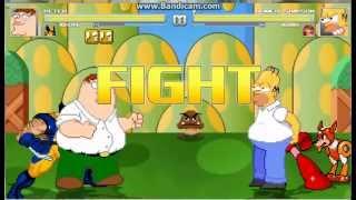 TMS Mugen Battle #13 - Peter and Wolverine vs Homer and Mega Man