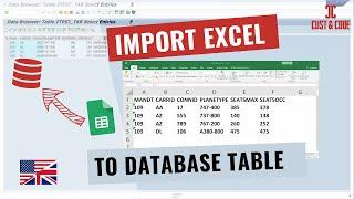 Excel import *.xlsx in Database Table - with ABAP [english]