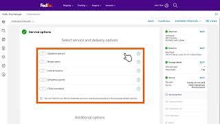 Creating a shipment label using FedEx Ship Manager™ at fedex.com in the Comfortable View