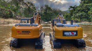 Story Line : Excavator Huina 1580 Versus Excavator WLtoys 16800 Making Estuary