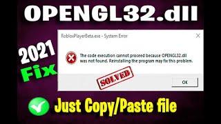 opengl32.dll Error Fix /Valorant/Fortnite/Pubg games & Program