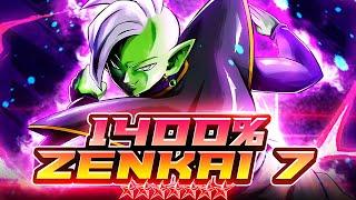 Z7, 1400%, 14* RED ZAMASU GOT A ZENKAI! JUST A DECENT TANK, THAT'S ALL! | Dragon Ball Legends