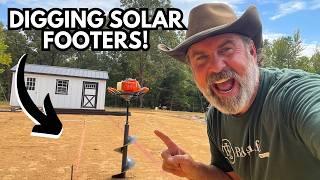 Digging Footers For Massive Solar Panel Covered Carport | Off Grid Barndominium Build