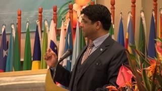 Fijian Attorney-General, Hon. Aiyaz Sayed- Khaiyum speaks at Fiji ACP-EU 2015 debate.